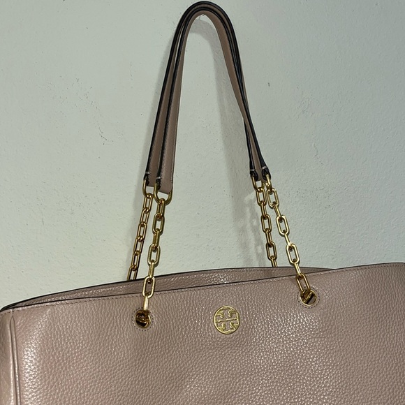Tory Burch Carter Tote Nude Pink Pebbled Leather - Picture 5 of 10